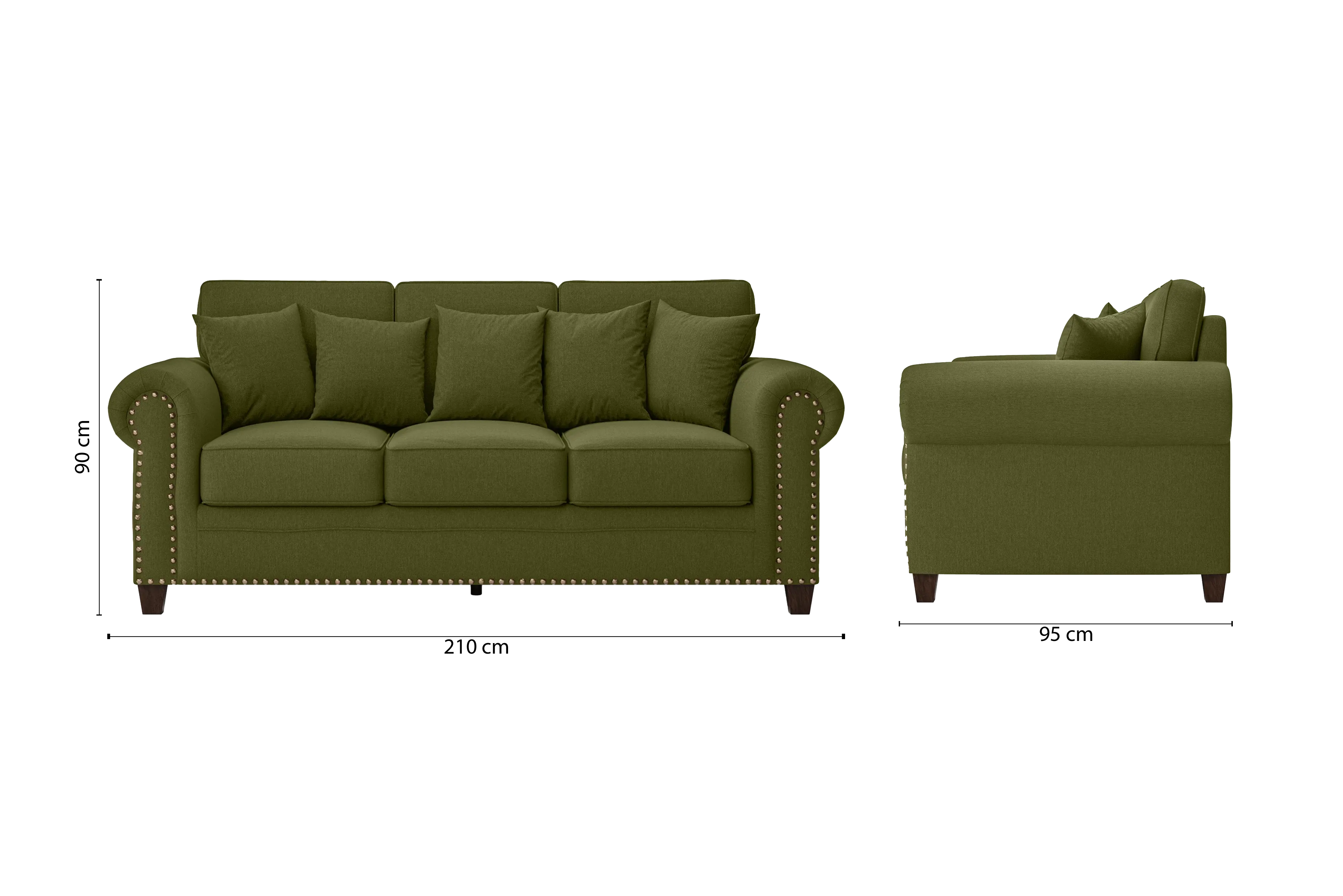 Marano 3 Seater Sofa Olive Linen Fabric