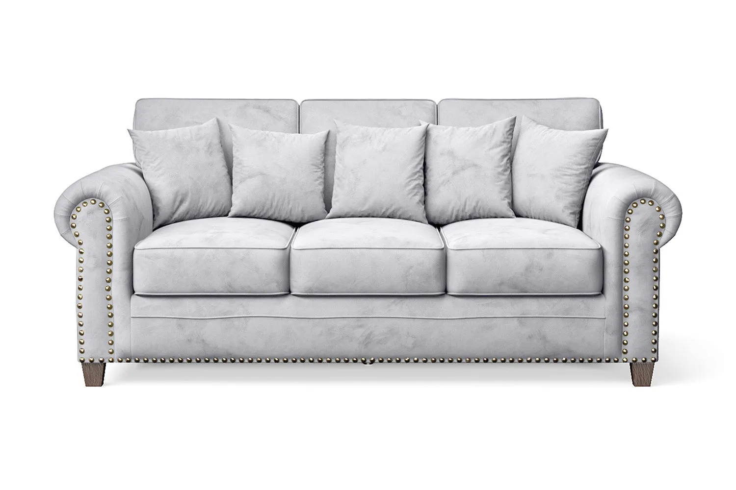 Marano 3 Seater Sofa Silver Velvet