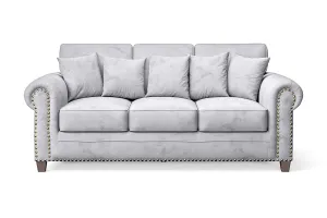 Marano 3 Seater Sofa Silver Velvet