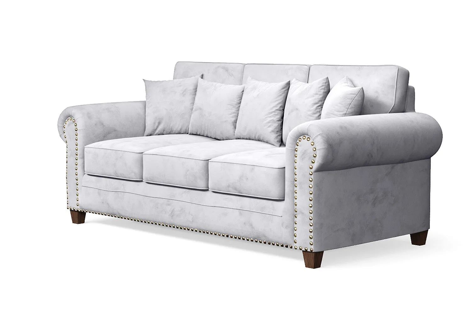 Marano 3 Seater Sofa Silver Velvet