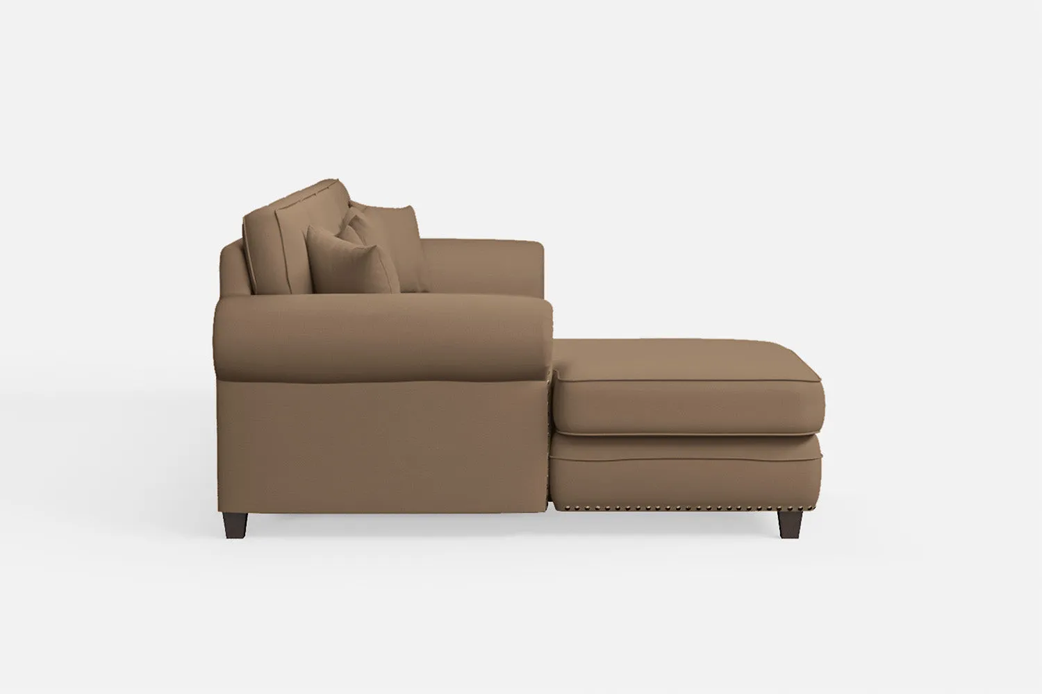 Marano 4 Seater Left Hand Facing Chaise Lounge Corner Sofa Stone Leather