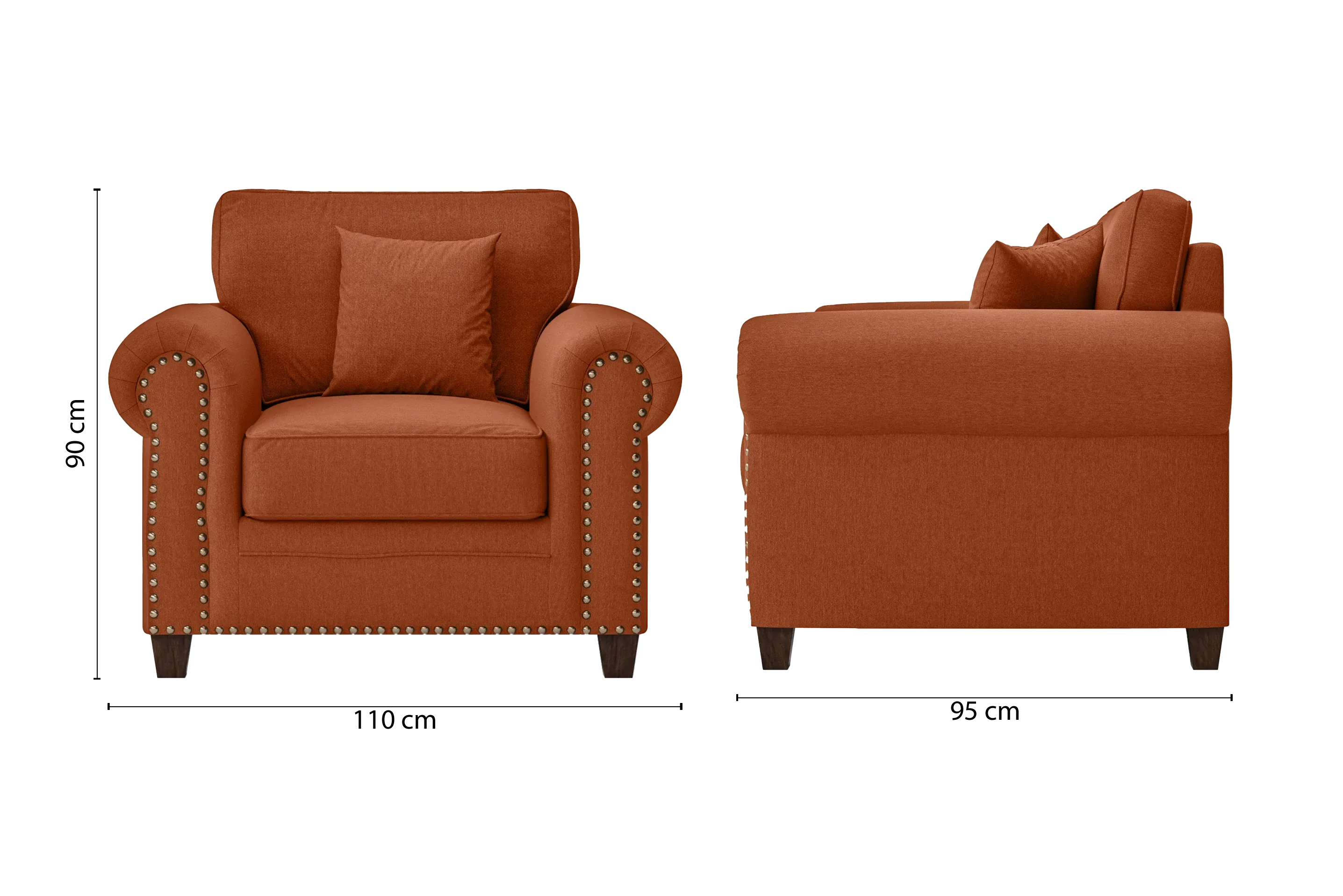 Marano Armchair Orange Linen Fabric
