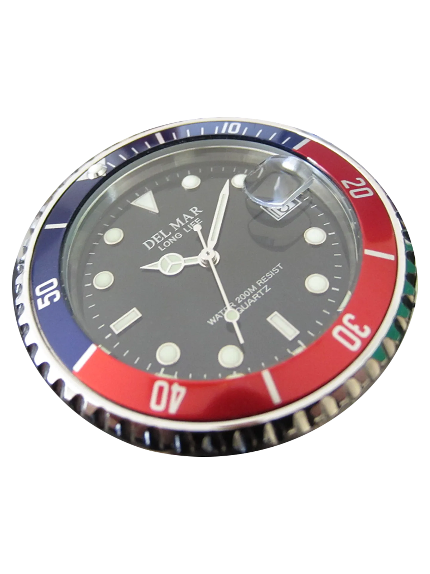 Men's Classic Coronado Black Face, Blue & Red Bezel Watch #50127