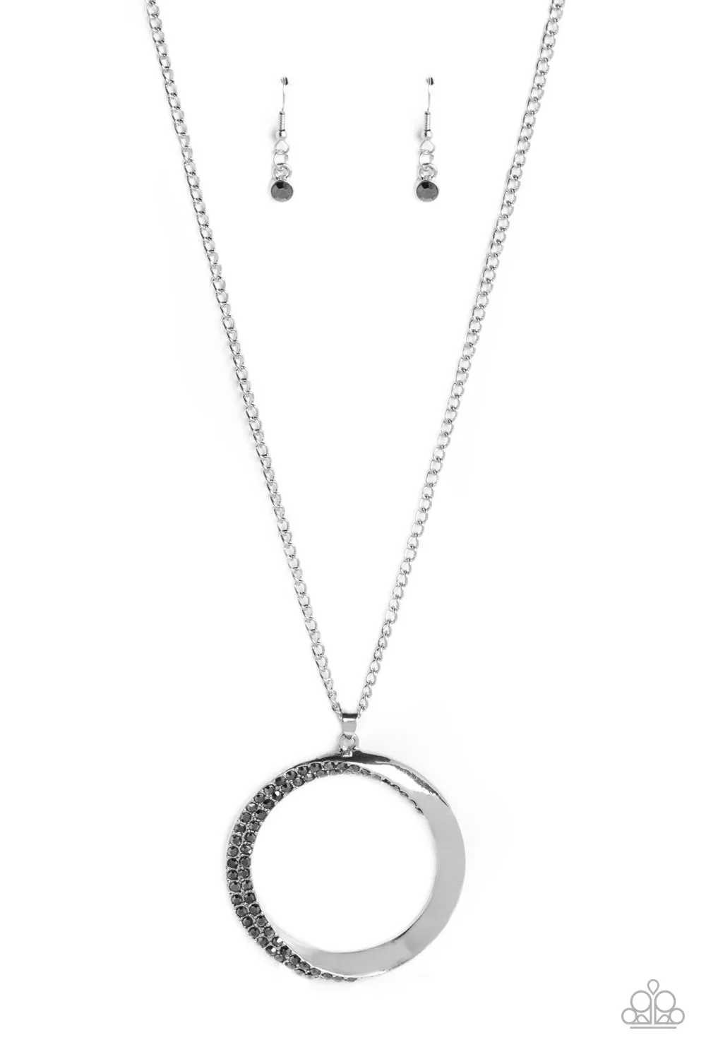 Necklace Encrusted Elegance - Silver SETN4