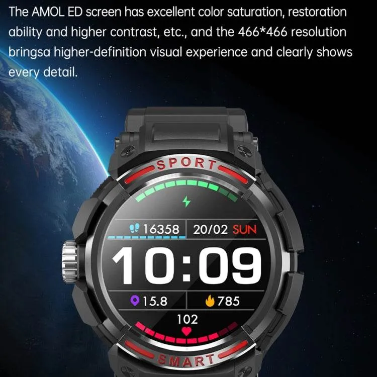 OVISEN GT100 Smart Watch with 1.39" TFT Display & Bluetooth Headset, Features Blood Oxygen Monitoring and Music Playback