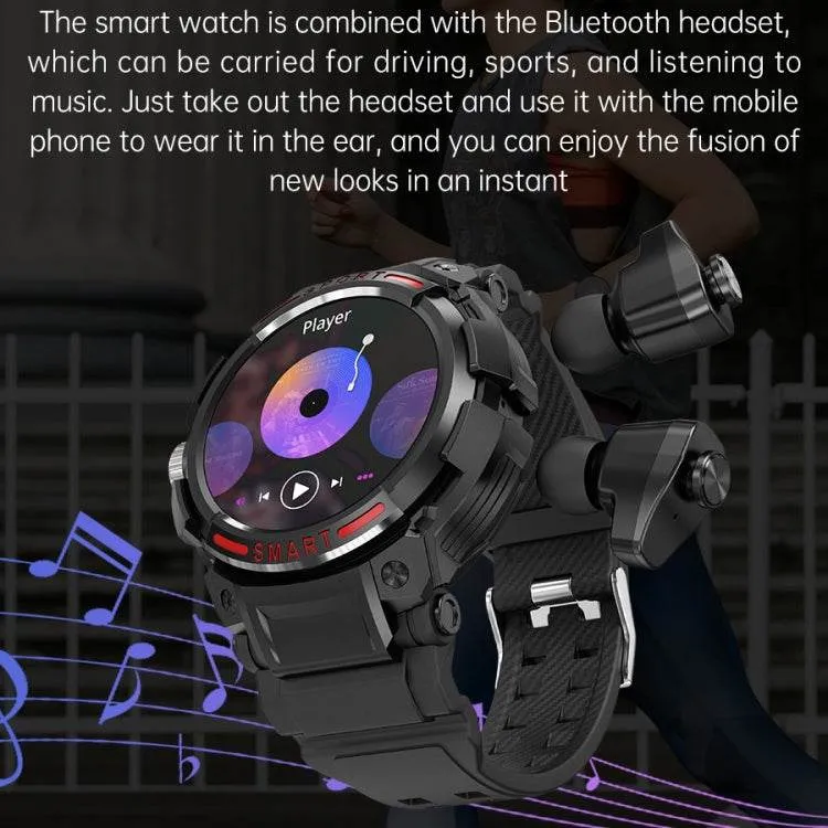 OVISEN GT100 Smart Watch with 1.39" TFT Display & Bluetooth Headset, Features Blood Oxygen Monitoring and Music Playback