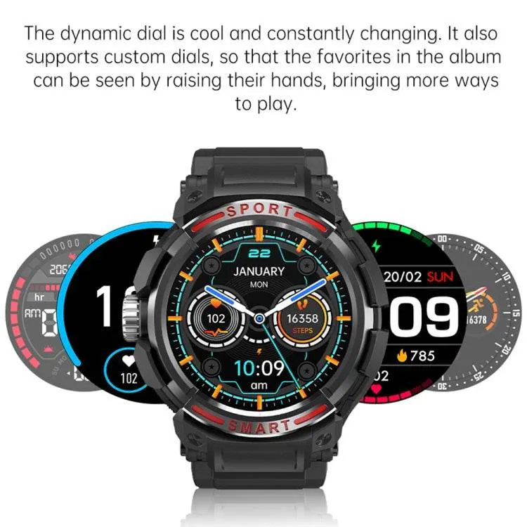 OVISEN GT100 Smart Watch with 1.39" TFT Display & Bluetooth Headset, Features Blood Oxygen Monitoring and Music Playback