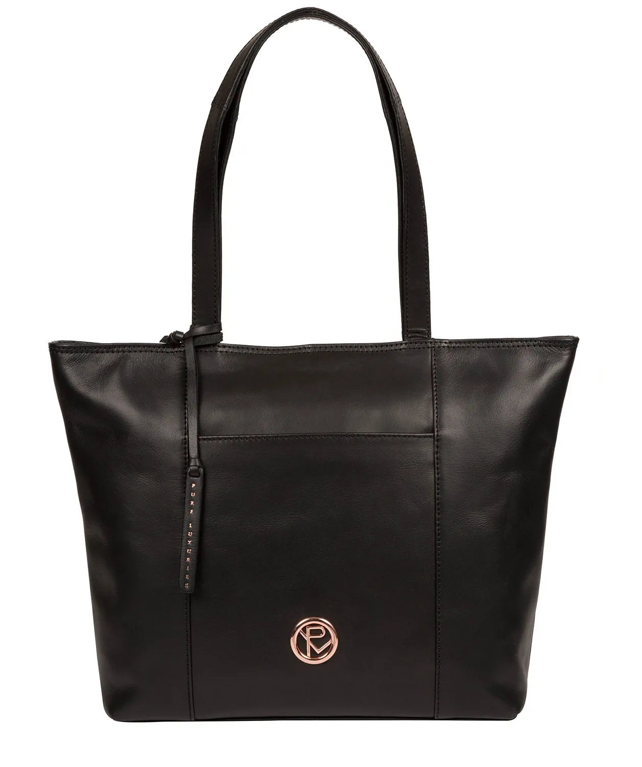 'Pimm' Black Leather Tote Bag