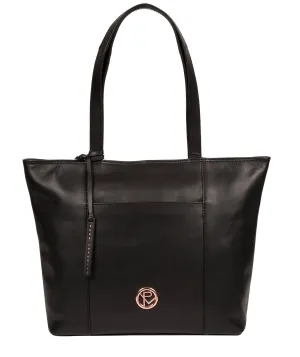 'Pimm' Black Leather Tote Bag