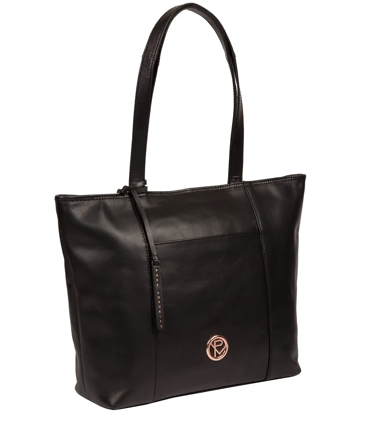 'Pimm' Black Leather Tote Bag