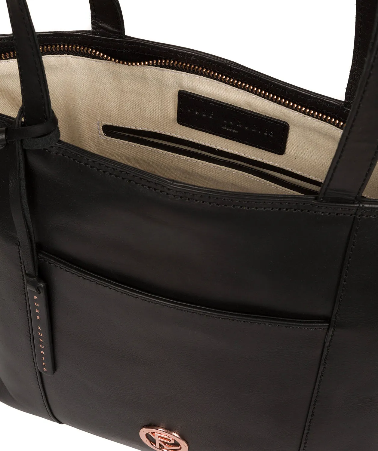 'Pimm' Black Leather Tote Bag