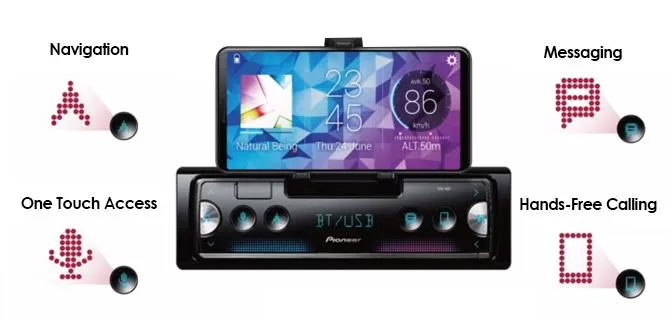 Pioneer SPH-10BT Digital Media Receiver With Cradle for Smartphone, Pioneer Smart Sync with Alexa