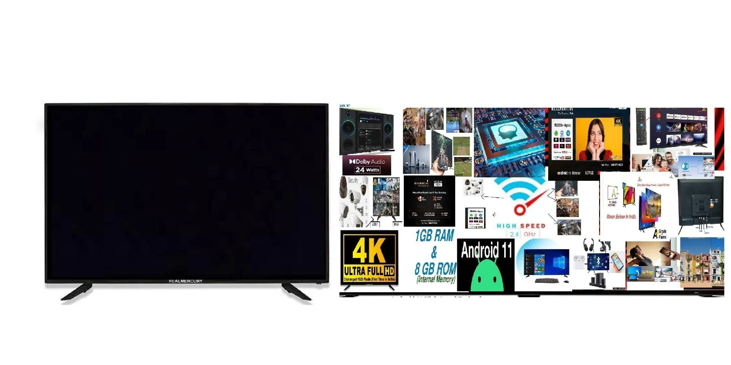 REAL MERCURY 32 Inch 4K Ultra Full HD Android 11 B34