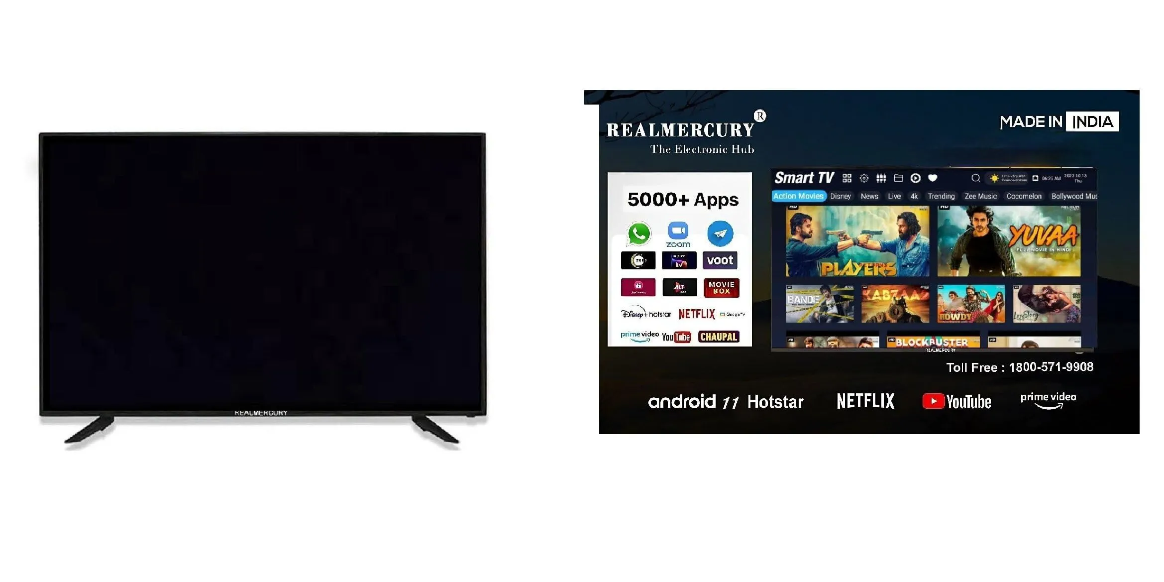REAL MERCURY 32 Inch 4K Ultra Full HD Android 11 B34