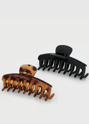 Recycled Plastic Oversized Matte Claw Clips 2pc
