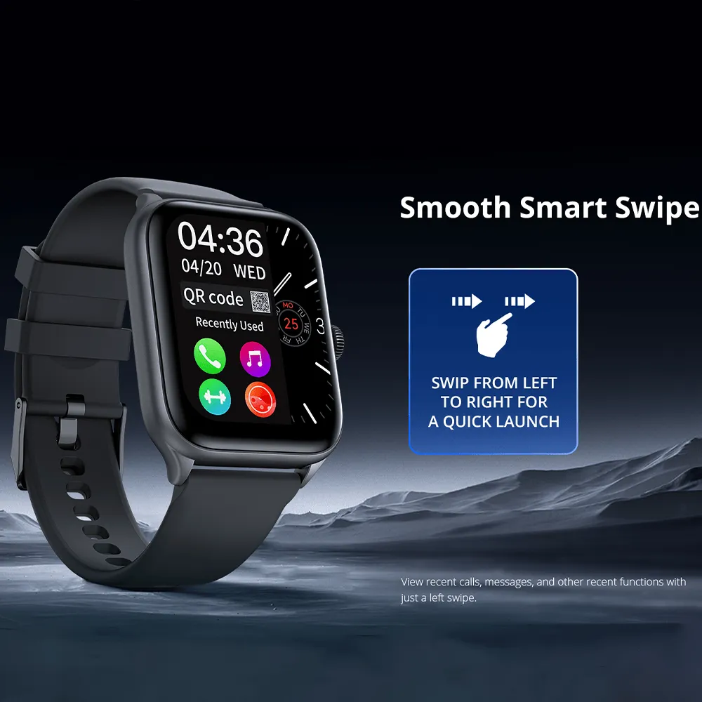 Riversong Motive 6 Pro SW62 Smart Watch Space Gray Silicone Strap