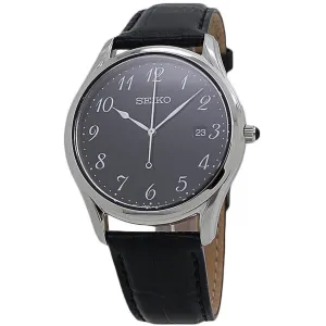 Seiko Neo Classic Quartz Black Dial Stainless Steel Men's Watch SUR305