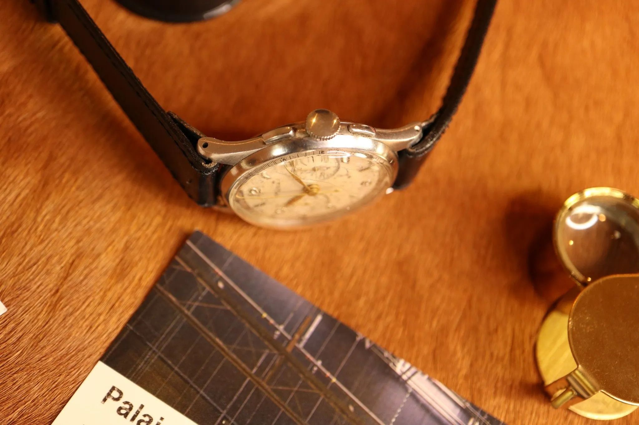 Serviced 1950s Vintage Officers Chronograph Lemania 1270 (320 / 321) Watch 35mm