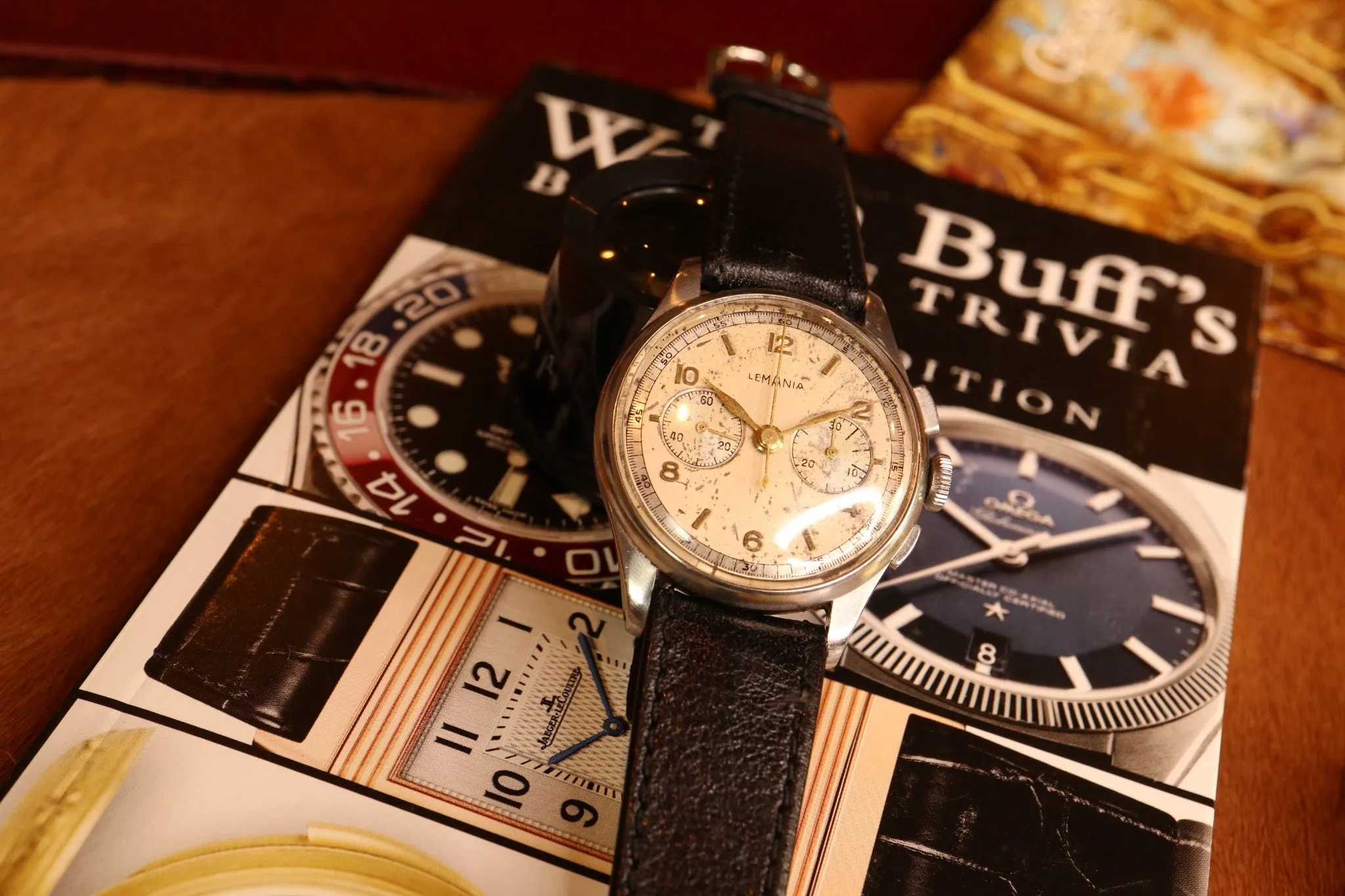 Serviced 1950s Vintage Officers Chronograph Lemania 1270 (320 / 321) Watch 35mm