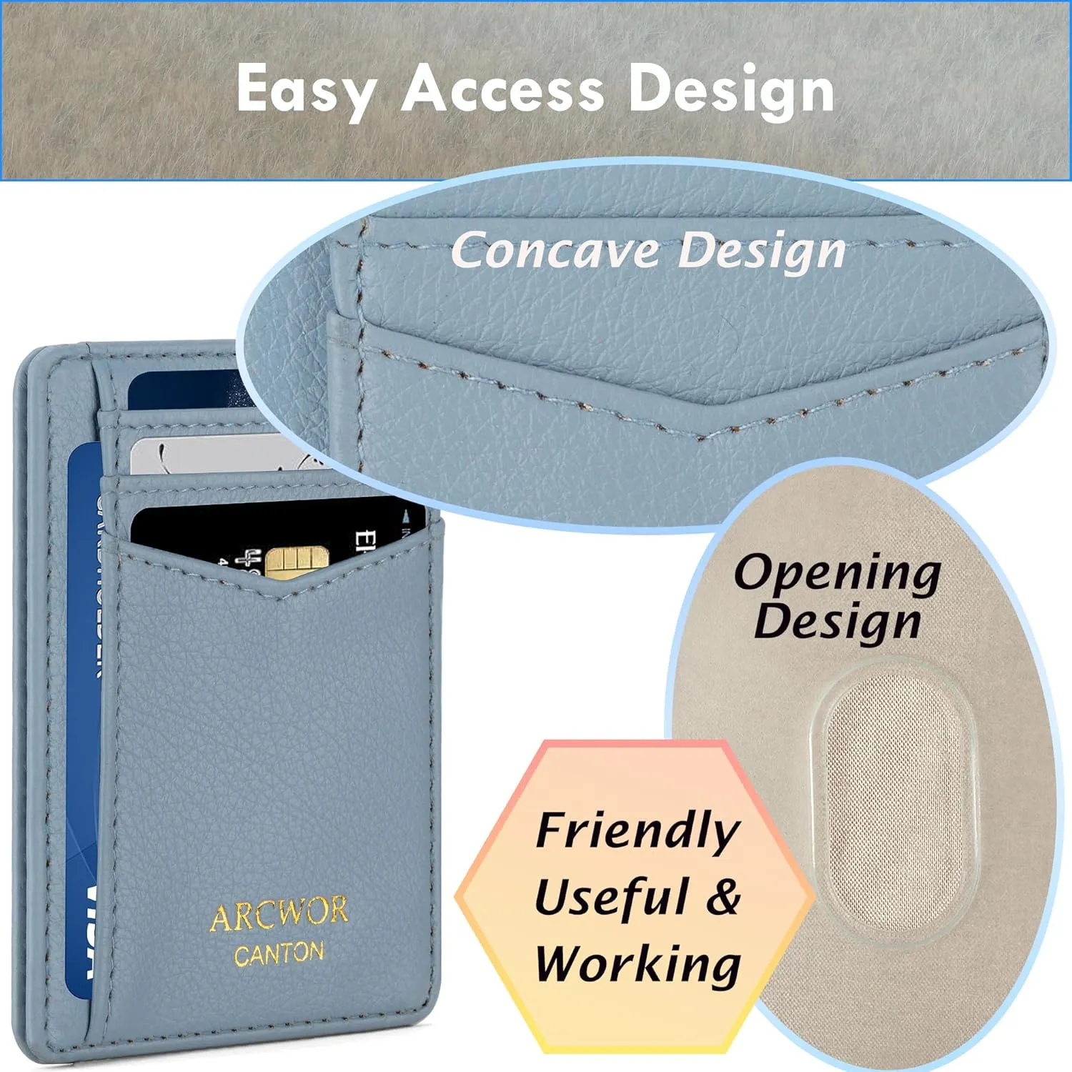 Slim Wallet Minimalist Front Pocket RFID Blocking Men and Women Leather Wallets