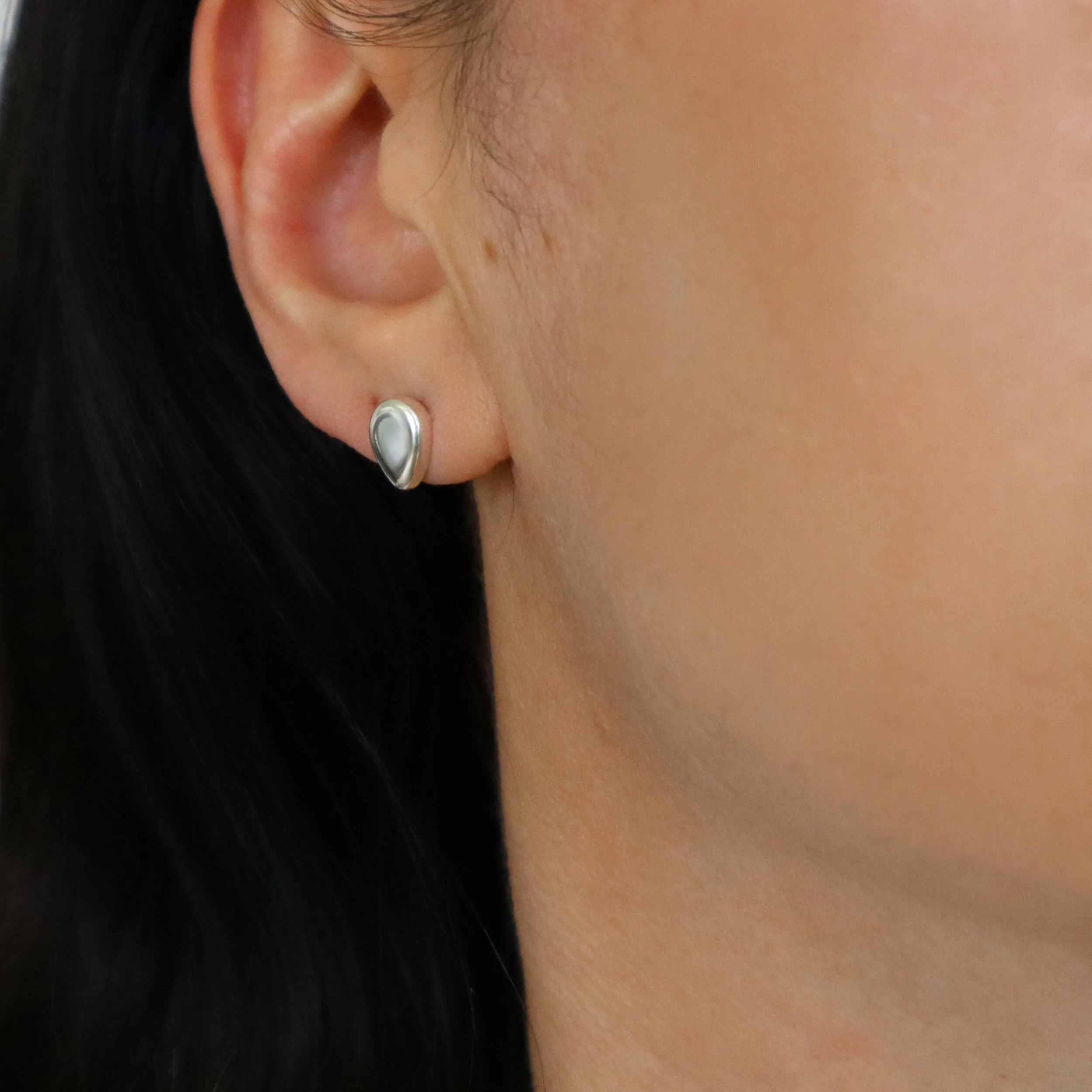 Small Sterling Silver Teardrop Stud Earrings