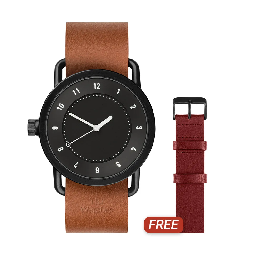 TID No.1 Black Dial / Tan Leather Strap / Black Buckle
