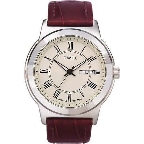 Timex Classic Brown Leather Strap Men's Watch T2E581