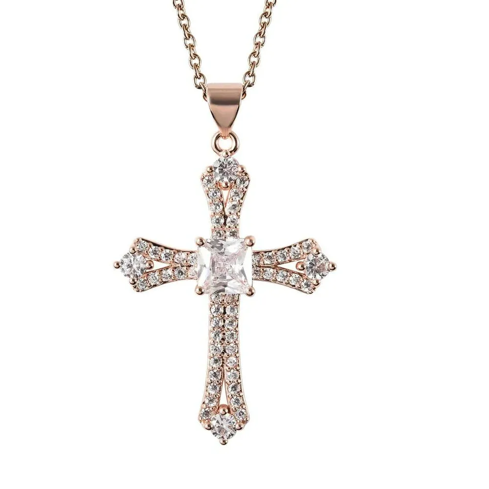 Women's White Cubic Zirconia Pendant Necklace on 20" Chain