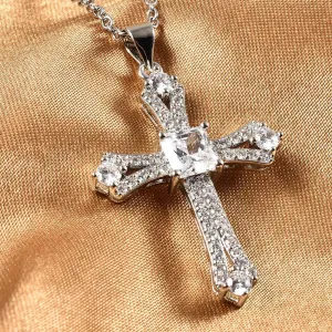 Women's White Cubic Zirconia Pendant Necklace on 20" Chain