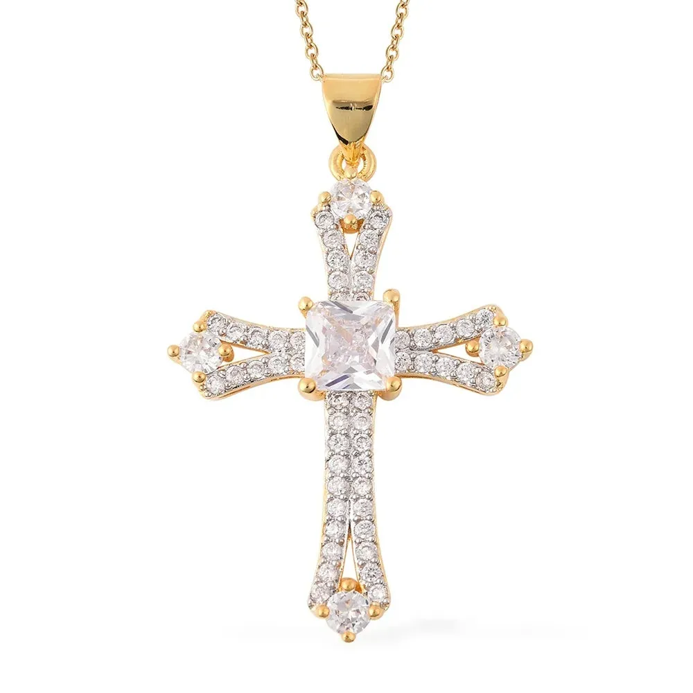 Women's White Cubic Zirconia Pendant Necklace on 20" Chain