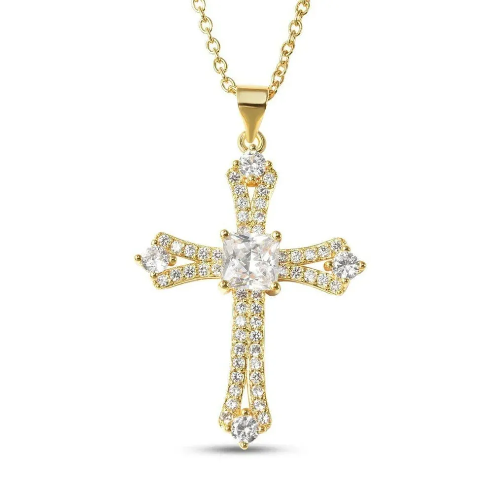 Women's White Cubic Zirconia Pendant Necklace on 20" Chain